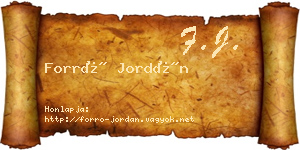 Forró Jordán névjegykártya